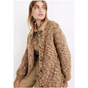 Madewell Space-Dyed Winstead Cardigan Sweater Size small Chunky Knit Wool Blend